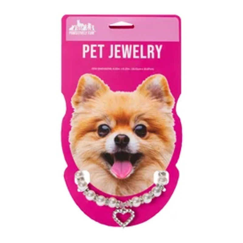 Pearl & Heart-Charm Pet Jewelry - Large