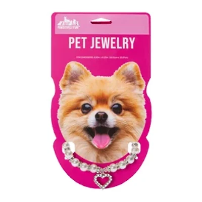 Pearl & Heart-Charm Pet Jewelry - Large