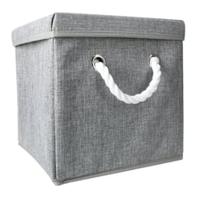 Collapsible Fabric Storage Cube With Rope Handles 10in