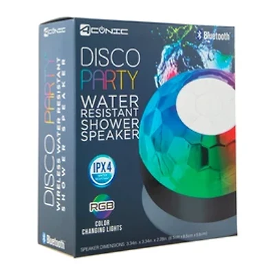 LED Light-Up Bluetooth® Disco Party Shower Speaker With Mic