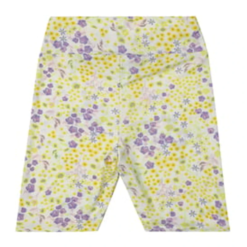 White Floral Bike Shorts