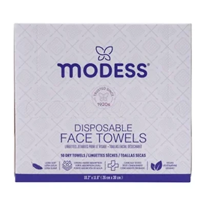 Modess® Disposable Face Towels 50-Pack