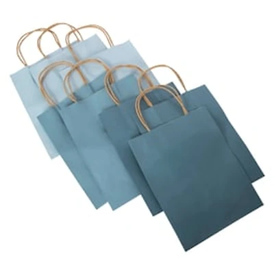 8-Count Blue Kraft Gift Bags 10in x 7.95in