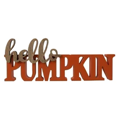 Hello Pumpkin' 3D Word Sign 13.9in x 5.2in