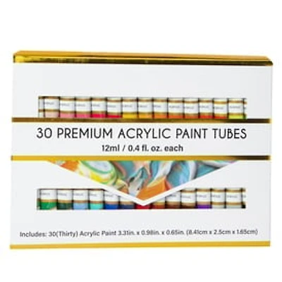 Premium Acrylic Paint Tubes 30-Count Set