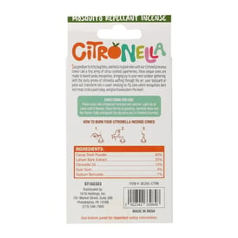 Mosquito Repellent Citronella Incense Cones 20-Count
