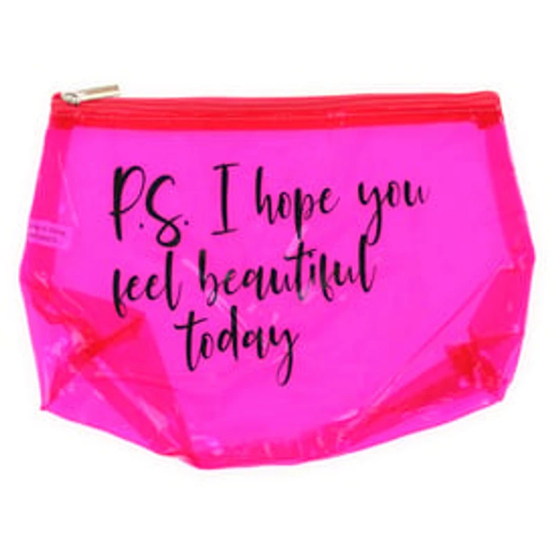 Clear Pink Cosmetic Bag - Feel Beautiful Today