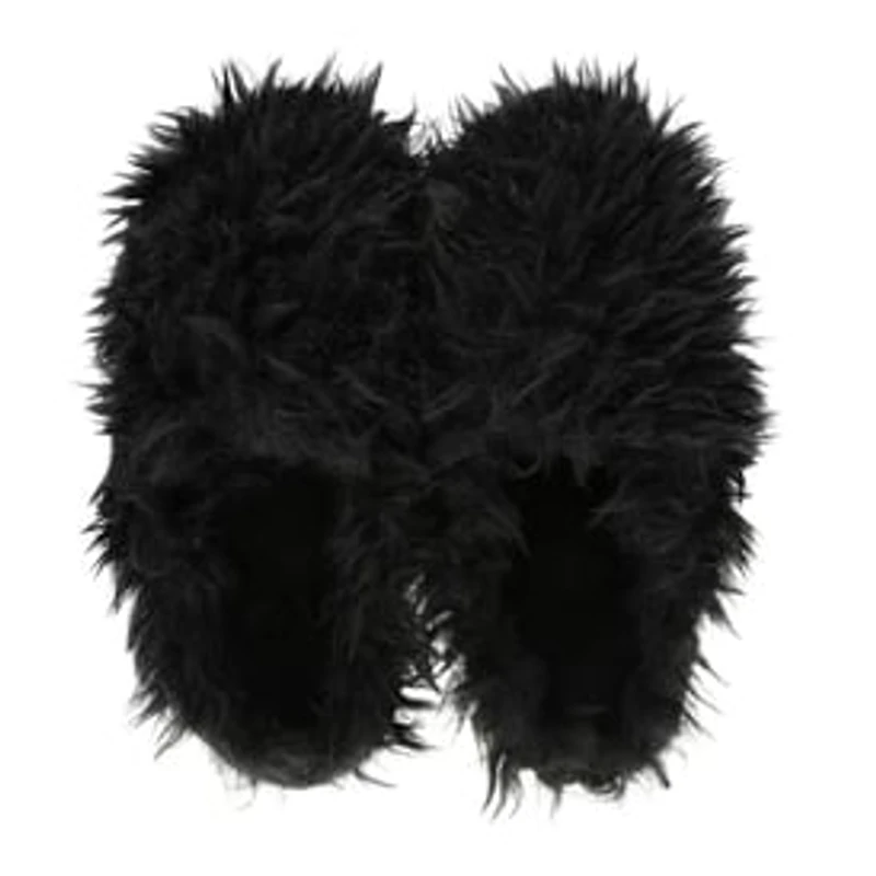 Ladies Faux Fur Fuzzy Slippers
