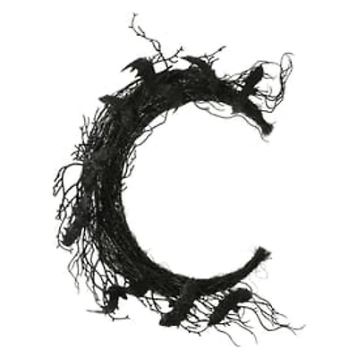 Crescent Moon Halloween Branch Wreath 18in