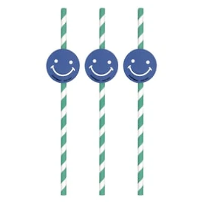Happy Face Paper Straws 6-Count