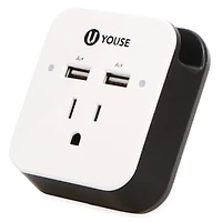 Dual USB & Wall Outlet Charger 3.1 Amp