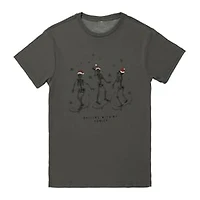 Skateboarding Santa Skeleton Graphic Tee