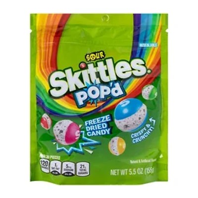 Skittles® Sour Pop'd Freeze Dried Candies 5.5oz