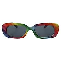Ladies Rainbow Pride Rectangle Sunglasses