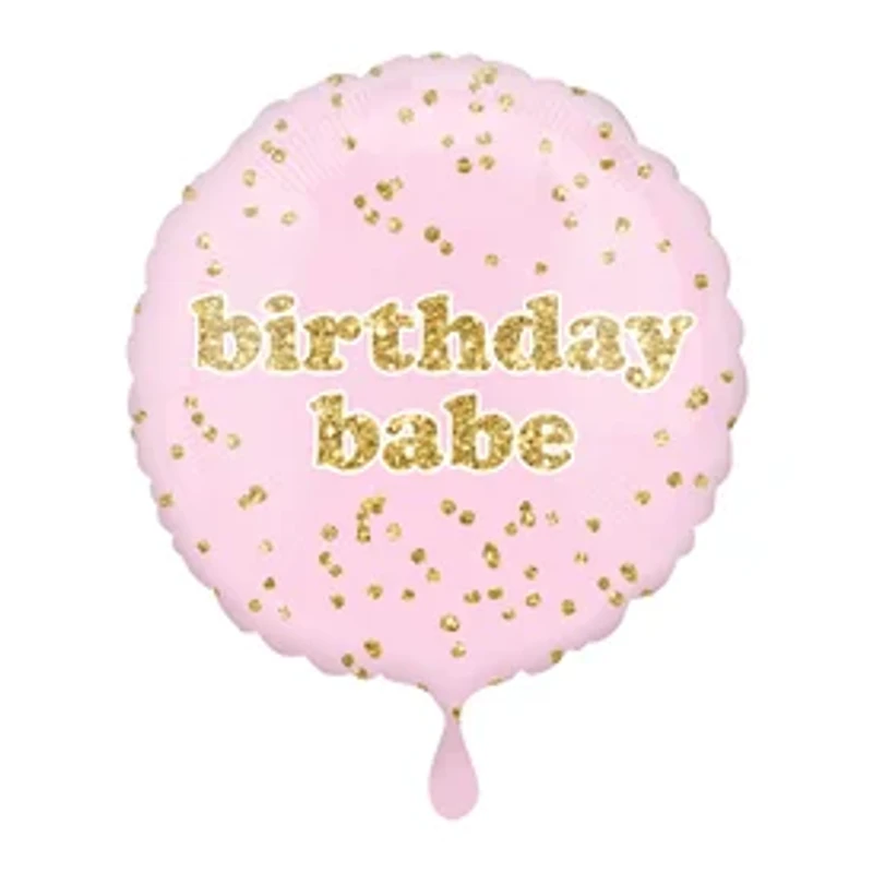 INFLATED Glitter 'Birthday Babe' Round Foil Balloon 18in