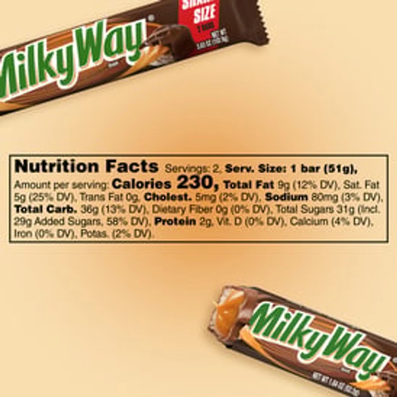 MILKY WAY Candy Milk Chocolate Bar, Share Size, 3.63 Oz