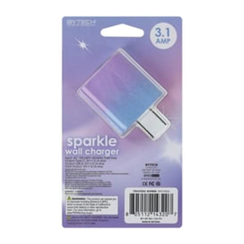USB-C + USB-A Port Sparkle Wall Charger