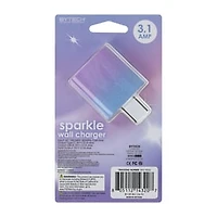 USB-C + USB-A Port Sparkle Wall Charger