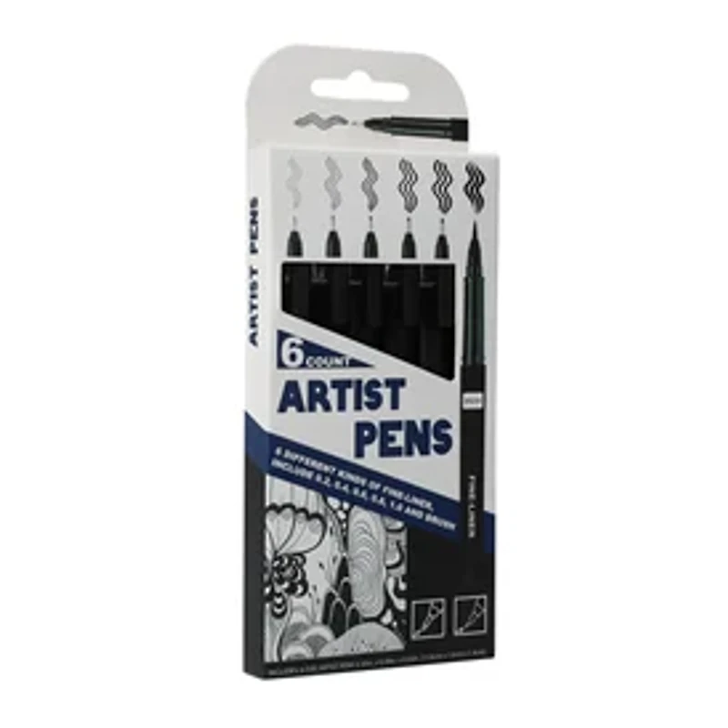 6-Count Artist Pens Set - Black ink