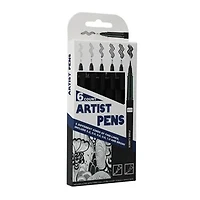 6-Count Artist Pens Set - Black ink
