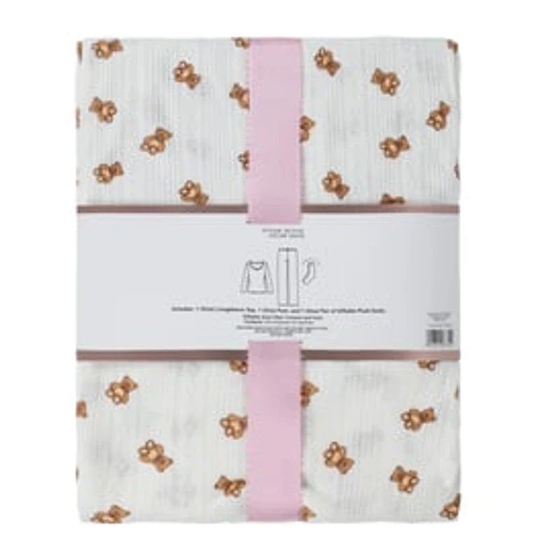 Juniors 3-Piece Pointelle Pajama Set
