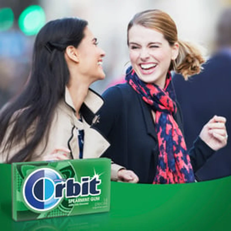 ORBIT Gum Spearmint Sugar Free Chewing Gum, Single Pack, 14 Piece