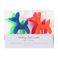 Birthday Pick Candles Balloon Dogs 4-Pack