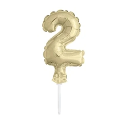 Gold Foil Number Balloon Cake Topper 5in
