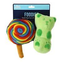 Foodie Plush Dog Toy With Squeaker 2-Pack
