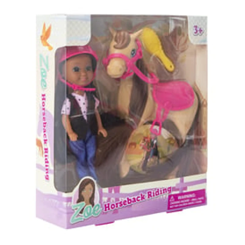 Zoe Horseback Riding Doll & Toy Horse Set