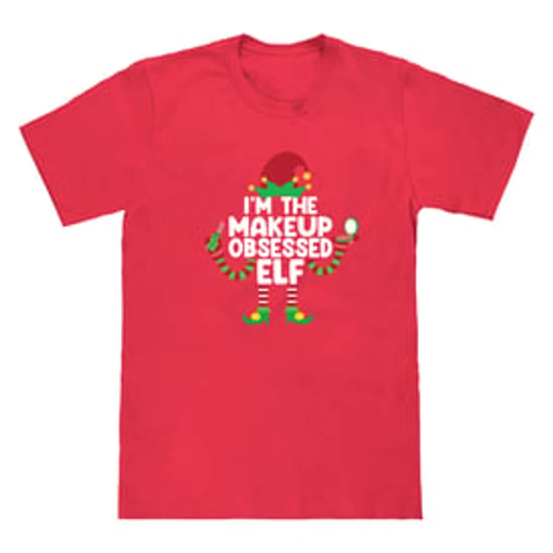 Makeup Obsessed Elf Christmas Graphic Tee