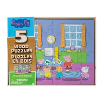 Peppa Pig Wood Puzzles 5-Count