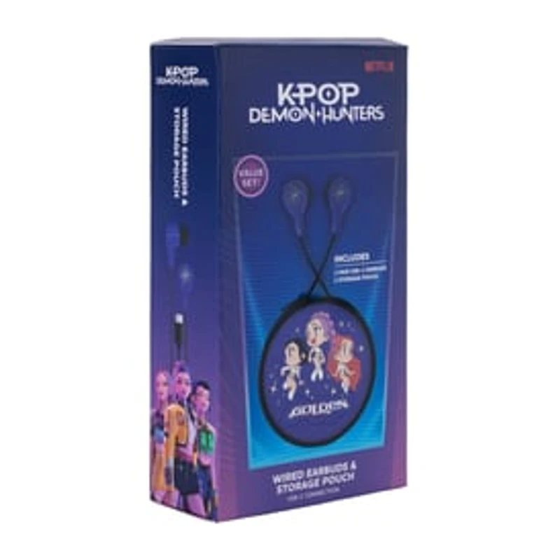 KPop Demon Hunters Wired Earbuds & Storage Pouch Value Set