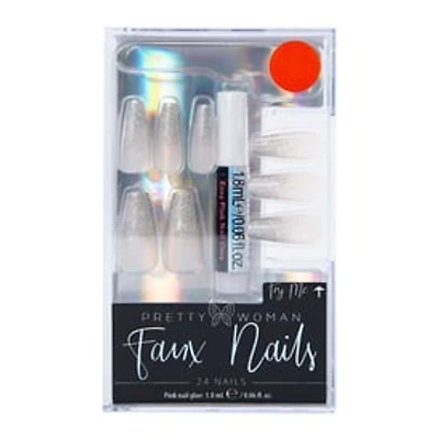 Pretty Woman Stiletto Faux Nails With Nail Glue 24-Count