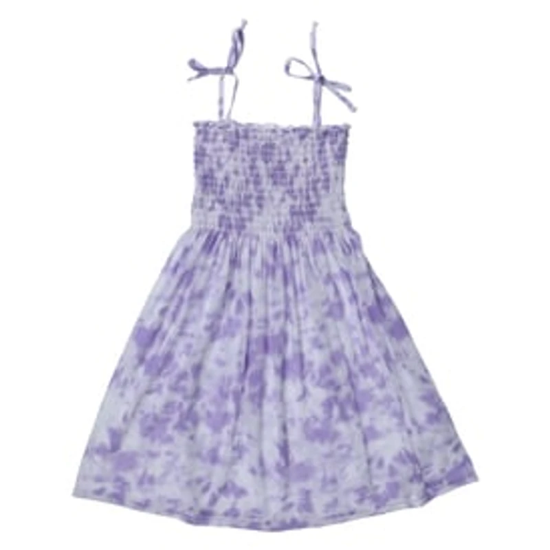 Purple Tie-Dye Smocked Sundress
