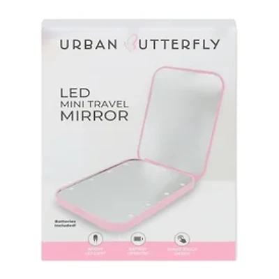 Urban Butterfly LED Mini Travel Mirror