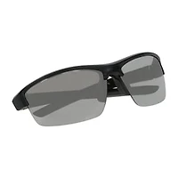 Young Mens Half Rim Sports Wrap Sunglasses