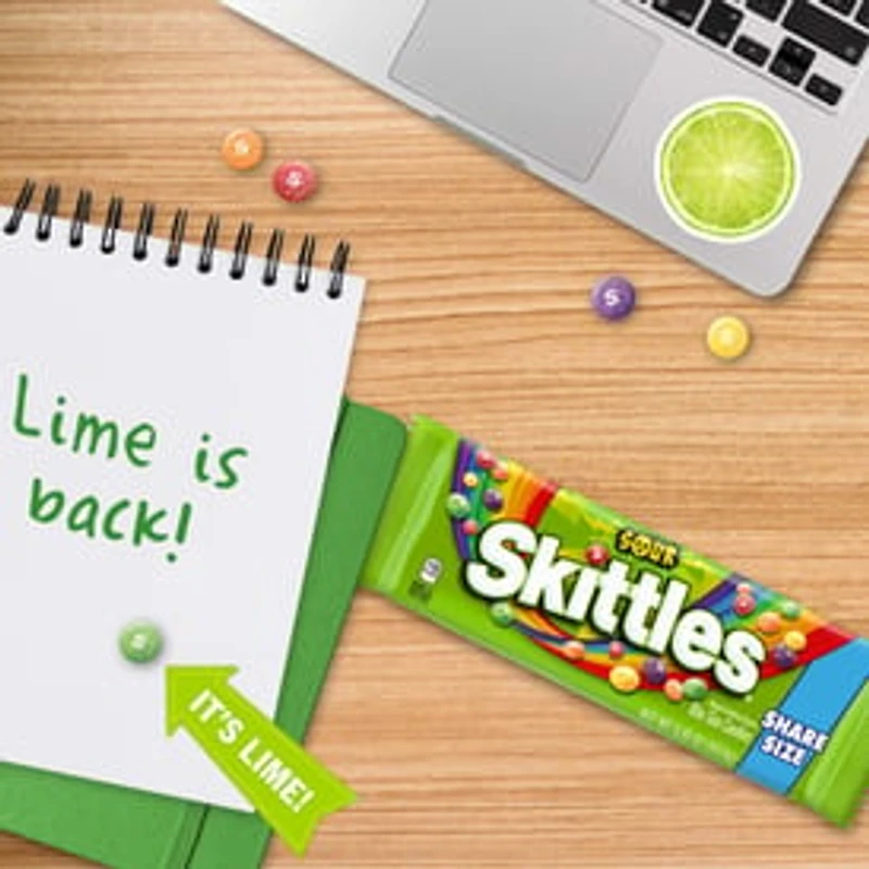 SKITTLES Sour Candy, Share Size, 3.3 oz Bag