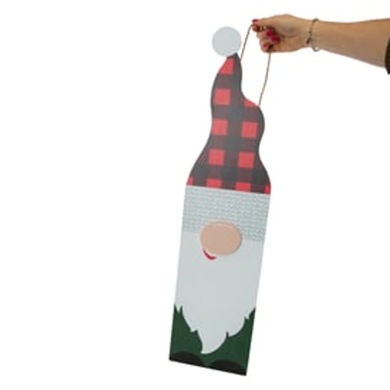 Christmas Gnome Wooden Porch Board 31in x 7.5in