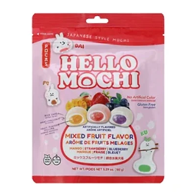 Pocas Hello Mochi Mixed Fruit Flavor Mochi 5.2oz
