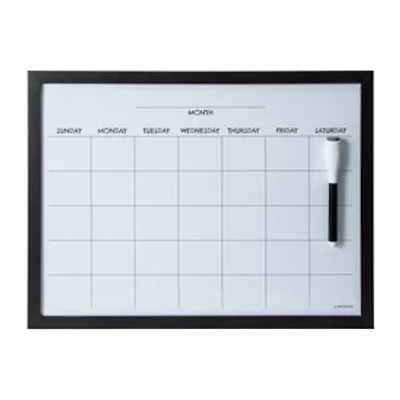 Wood Style Frame Dry Erase Calendar