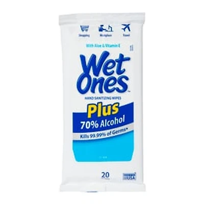 Wet Ones™ Plus 70% Alcohol Hand Sanitizing Wipes 20-Count