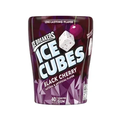 Ice Breakers Ice Cubes Black Cherry Sugar Free Gum 40 Pieces
