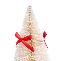 Christmas Brush Trees W/ Bows Décor