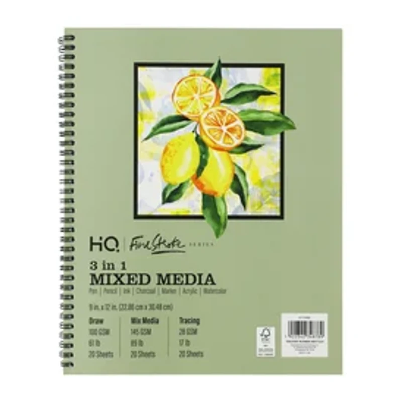 HQ 3-in-1 Mixed Media Sketch Book