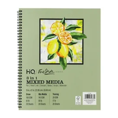 HQ 3-in-1 Mixed Media Sketch Book