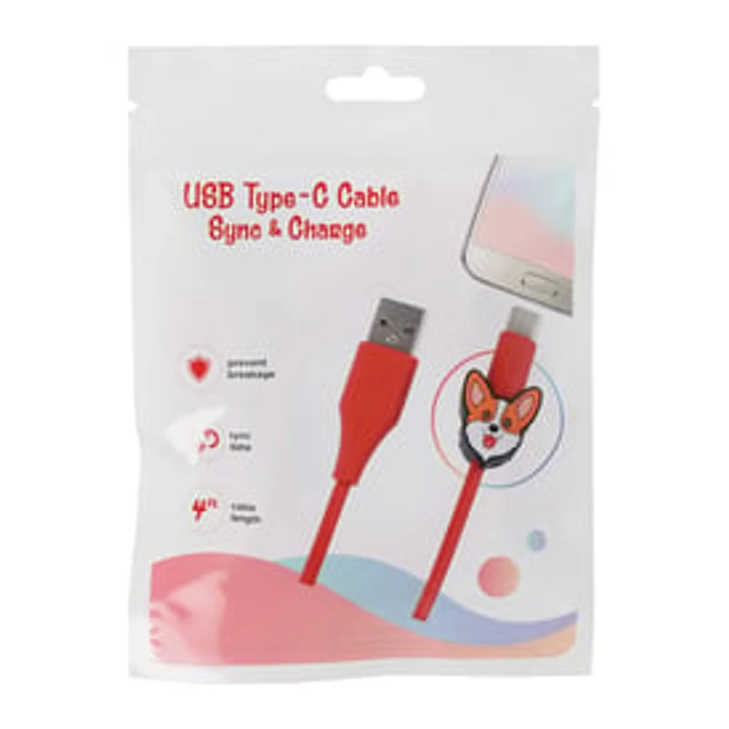 4ft USB-C Cable With Icon Charm