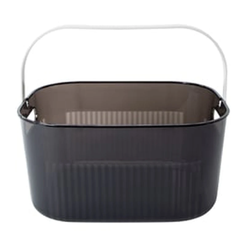 Ribbed Storage Bin With Handle