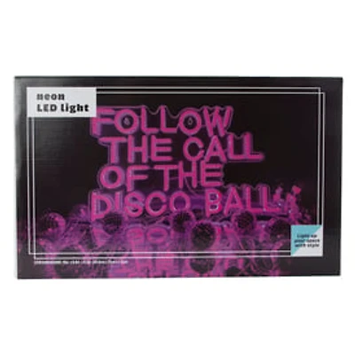 Follow Disco Ball Neon LED Light 16in x 9.8in