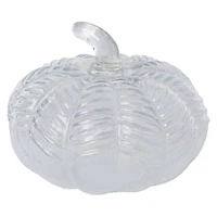 Etched Glass Pumpkin Decoration 6in